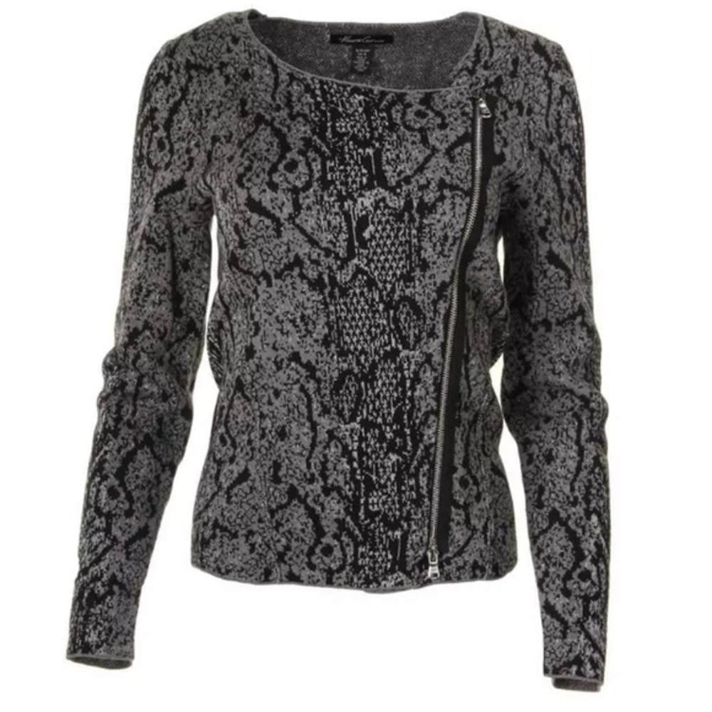 Kenneth Cole Python Sweater Moto Jacket - image 1